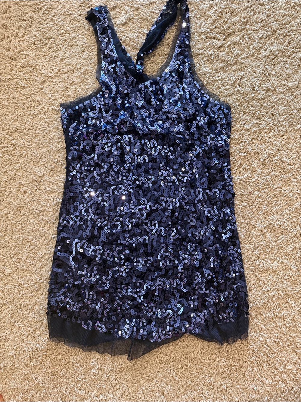 Wet Seal Navy Sequin Racerback Tank